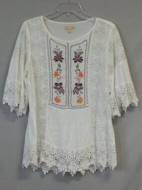 Takara Lace Embroidered Boho Top